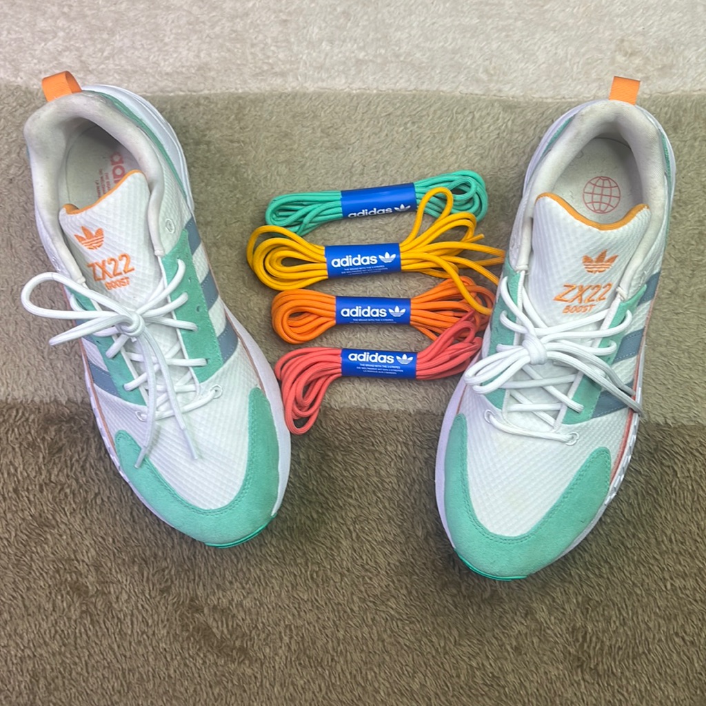 Adidas Zx22 Boost Pink/Green/Light Grey Size 10